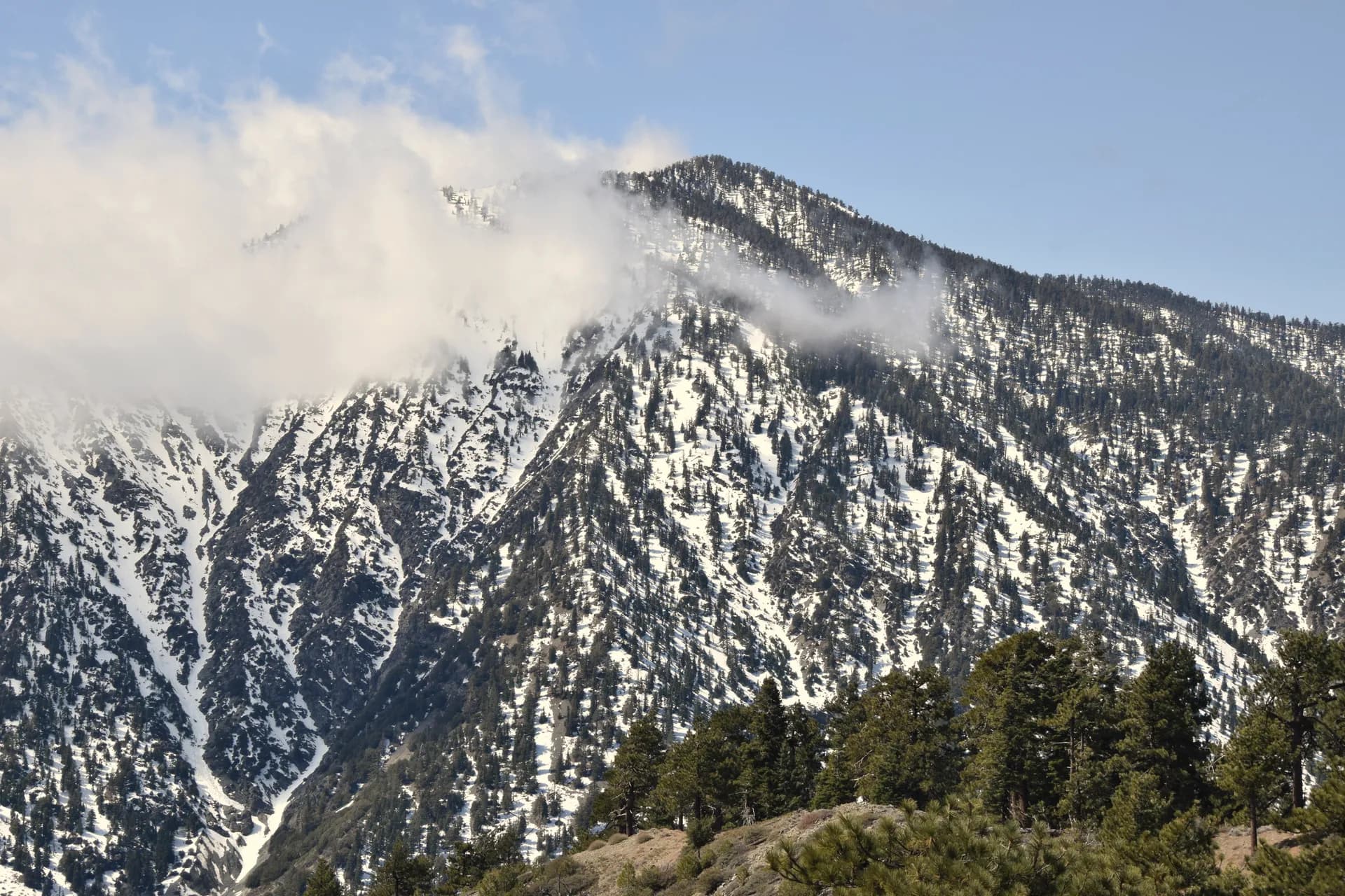 San Gabriel Mountains and Mount San Antonio in Angeles National Forest, California